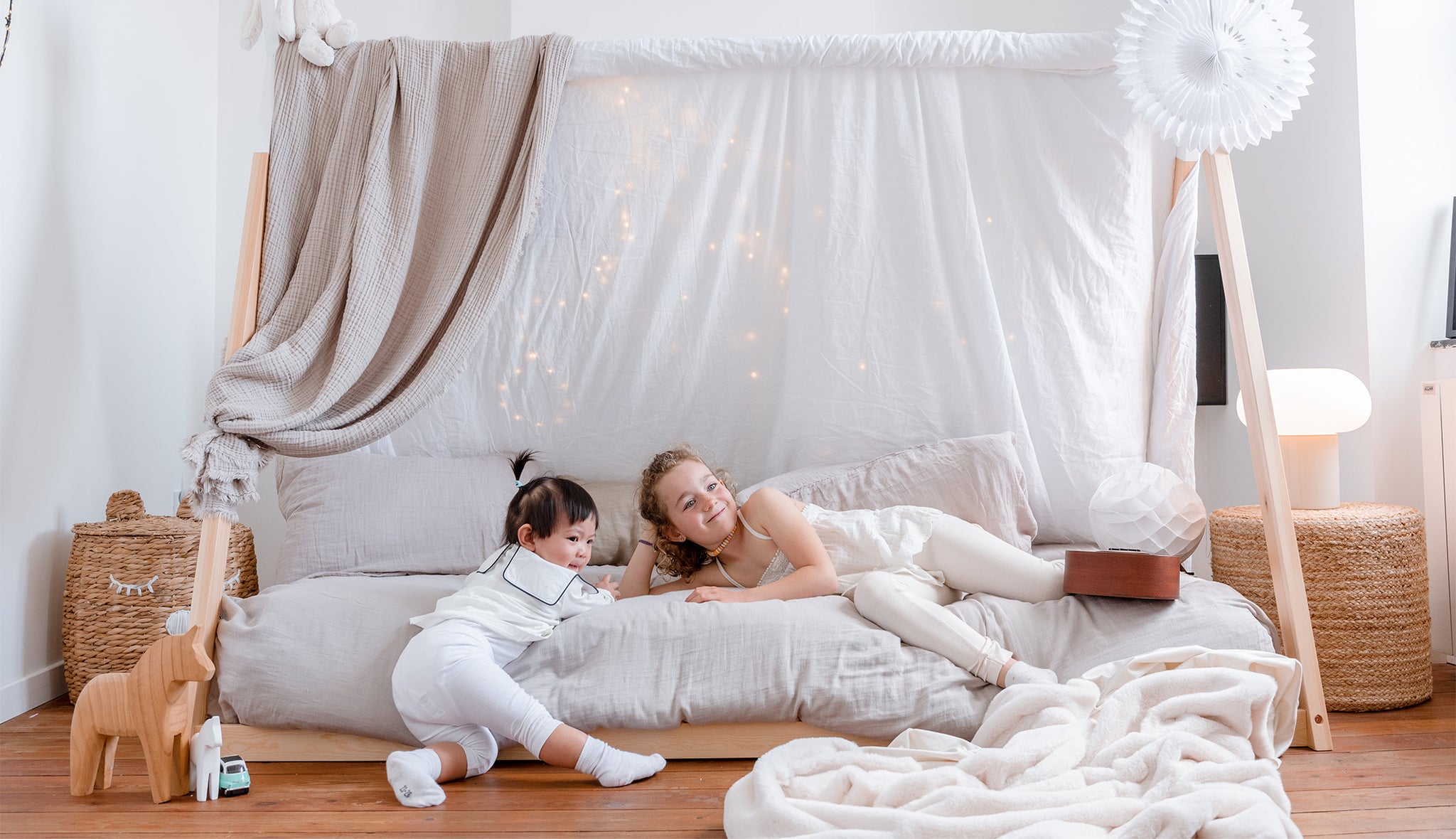 Camera da letto due letti Montessori Nuvola - Consegna gratuita